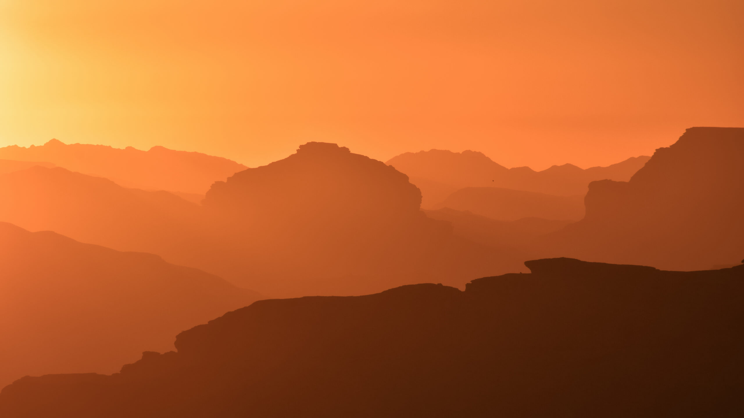 Desert sunset Wadi Rum